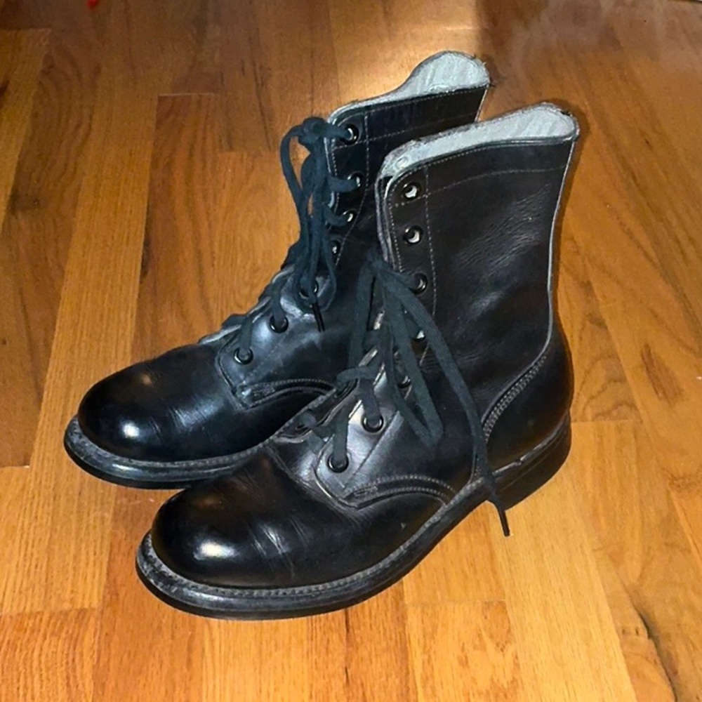 Vintage panco Vietnam black leather boots 8